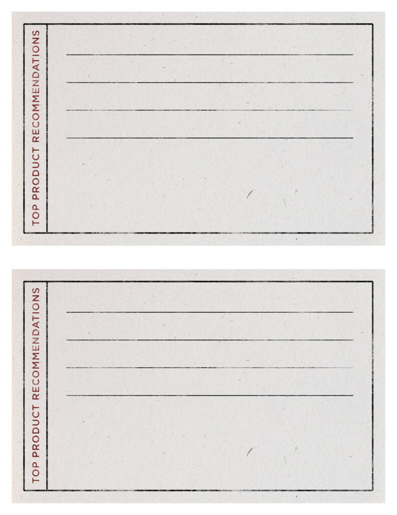 Generic – Product Recommendation Card – Print 8.5×11″ (2 per page)