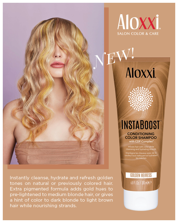 Aloxxi – InstaBoost Conditioning Color Shampoo – Golden Heiress – Print 8×10